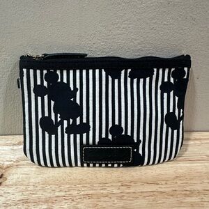 Dooney & Bourke Black and White Striped Disney Theme Pouch